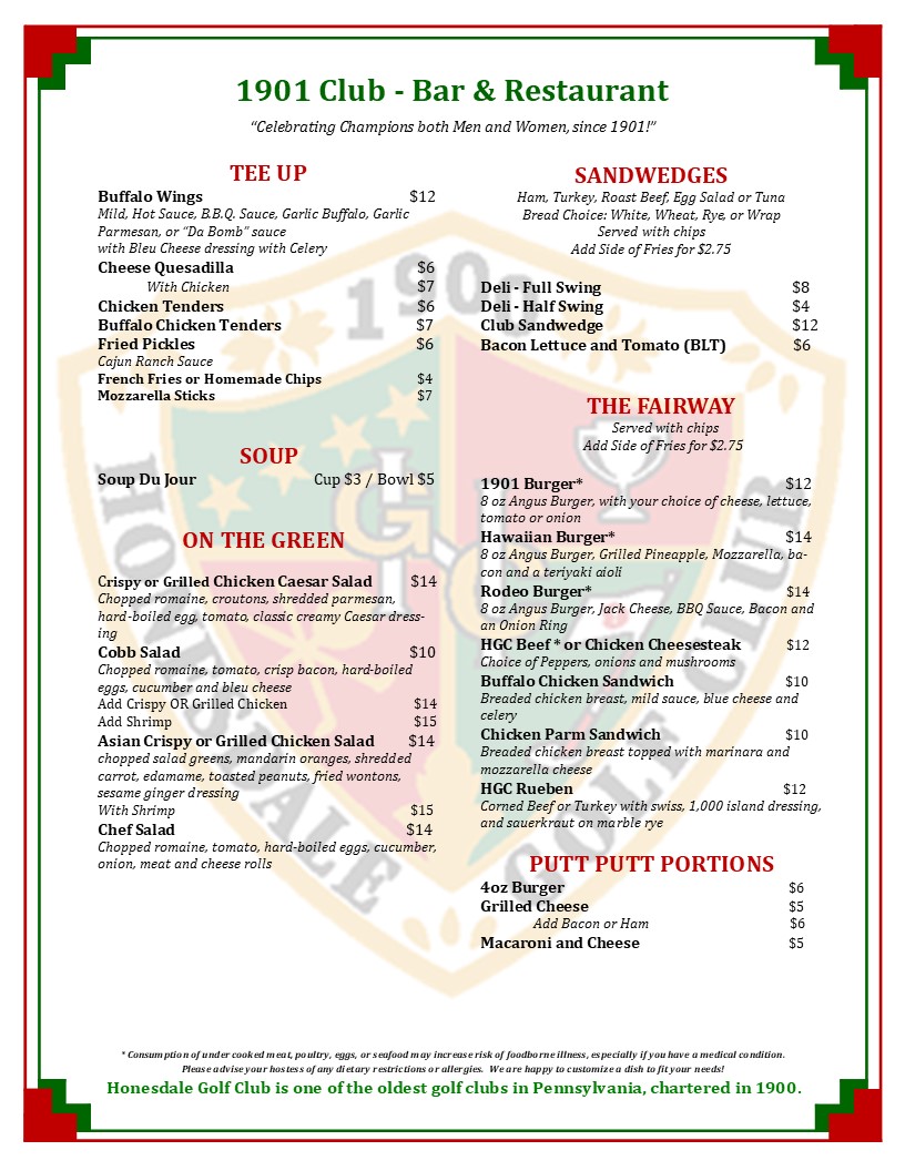 Our Menu